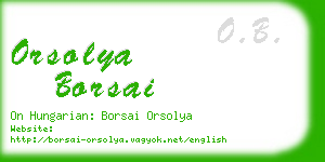 orsolya borsai business card